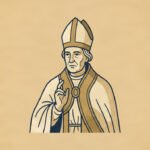 Elegant vector illustration of a historic Pope Gregory I offering a blessing representing the origin of the phrase bless you