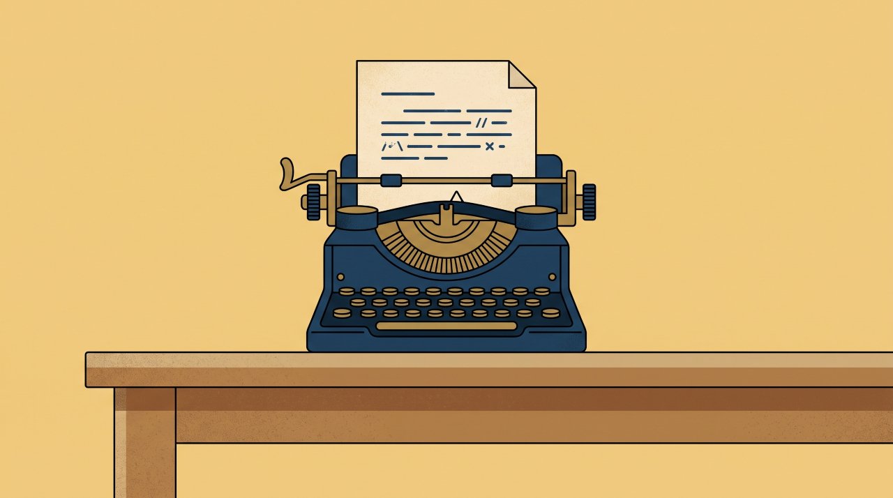 Elegant vector illustration of a vintage typewriter representing quotes about freedom from writers