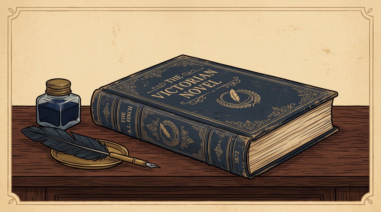 An old Victorian library table with a copy of Guy Livingstone representing the origin of the phrase caught red handed