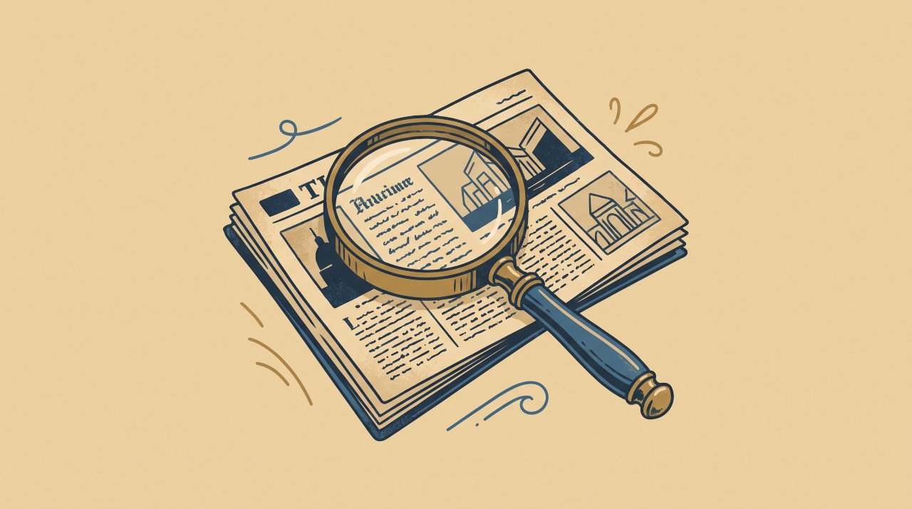 Elegant vector illustration of a magnifying glass over text representing accuracy in famous quotes and quotations