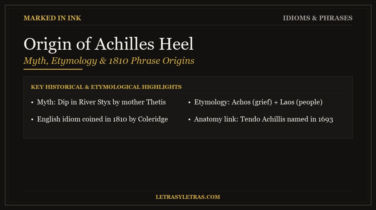 Origin of the Phrase Achilles Heel