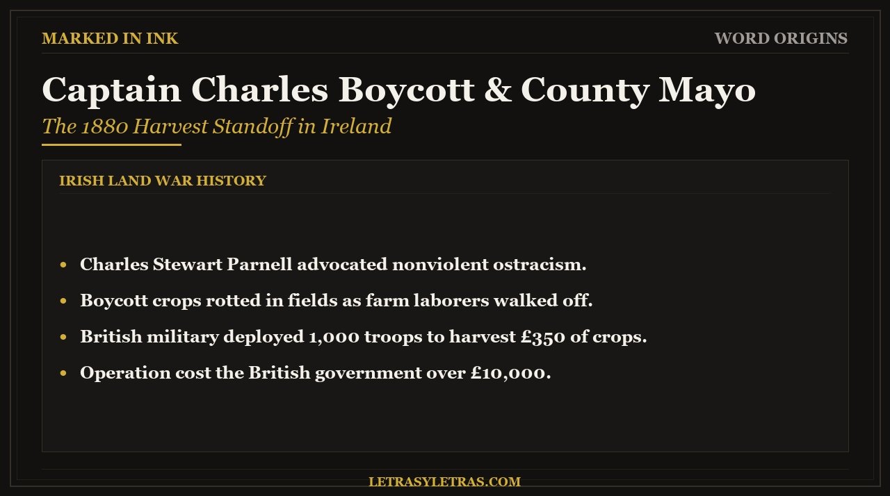Captain Charles Boycott and County Mayo - Irish Land War
