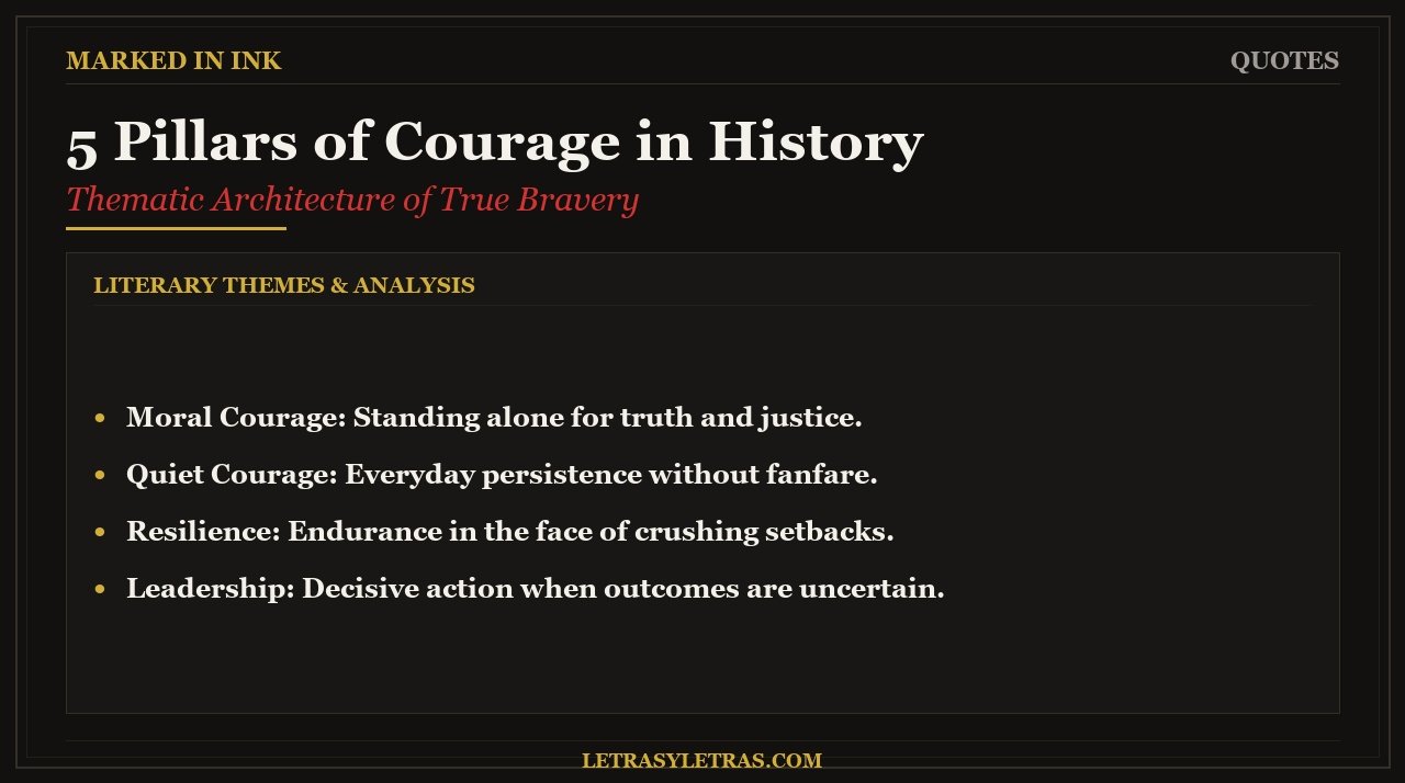 5 Pillars of Courage in History - Thematic pillars