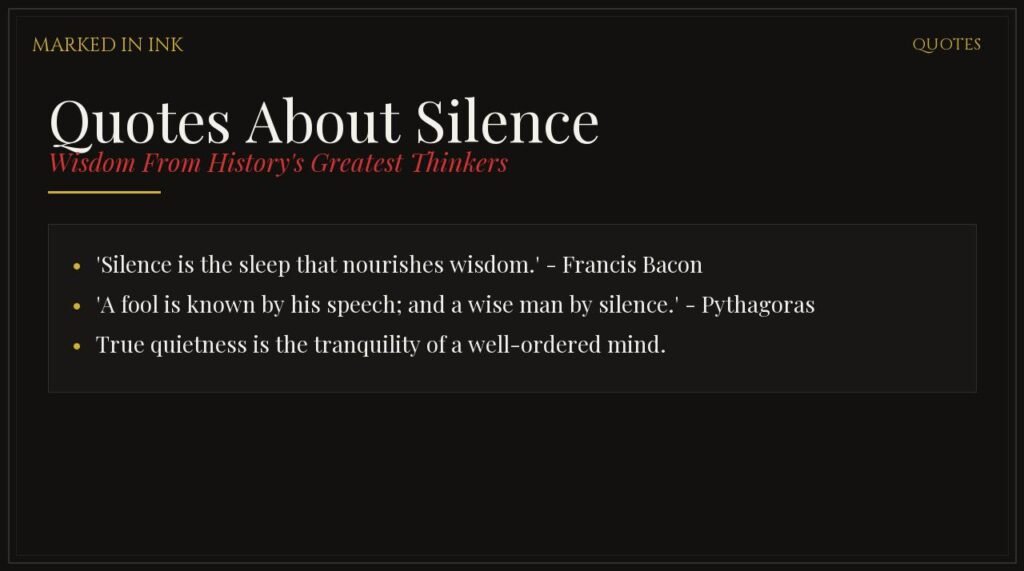 Collection of 25 quotes about silence
