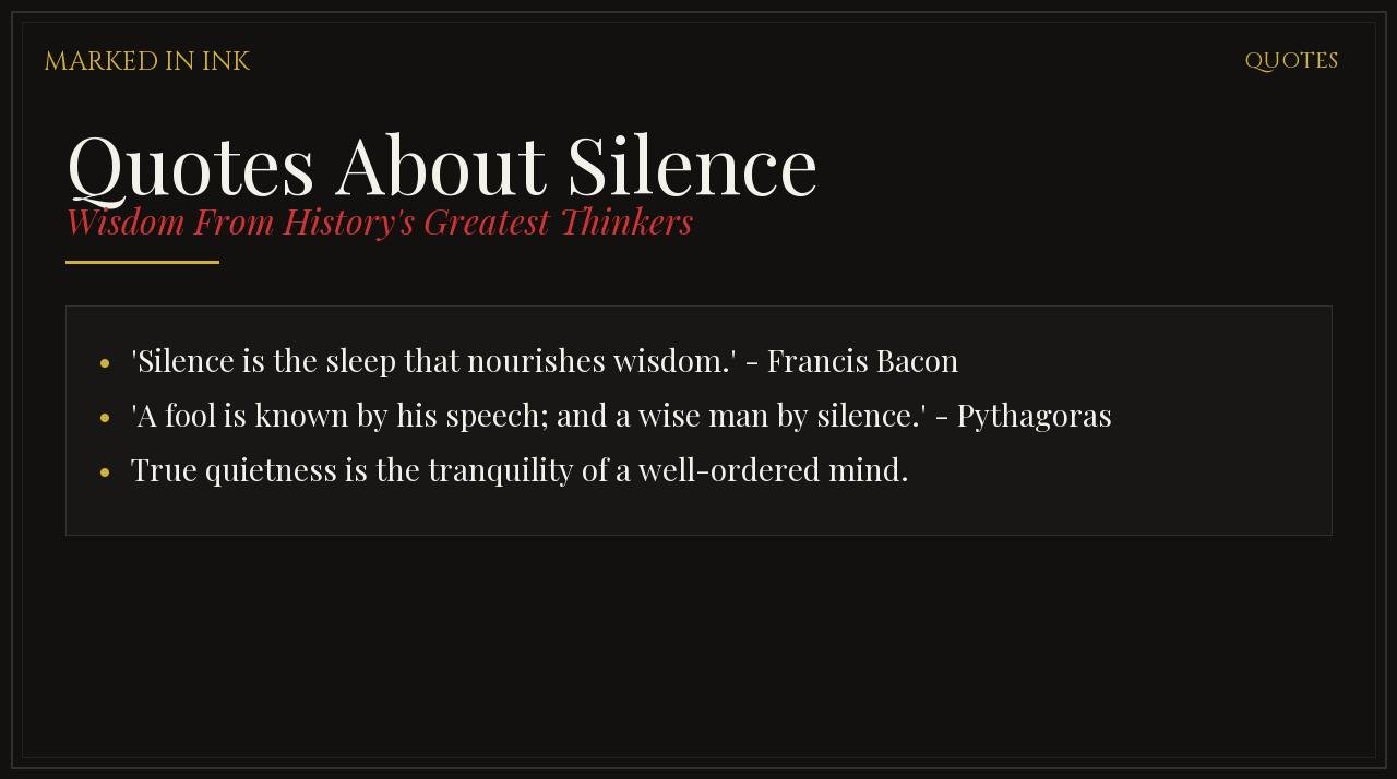 25 Quotes About Silence - Word origins and phrase history illustration