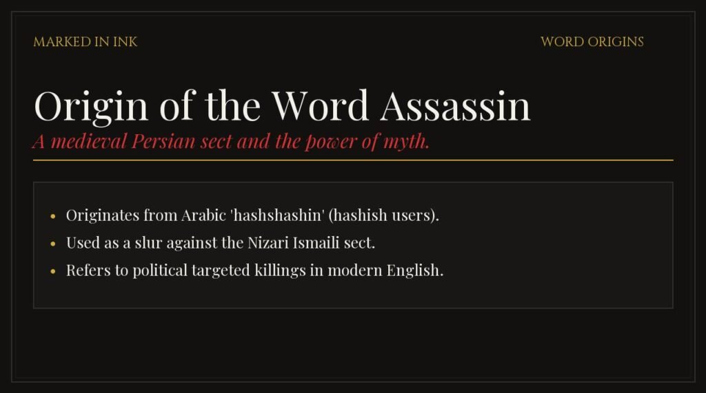 Origin of the Word Assassin