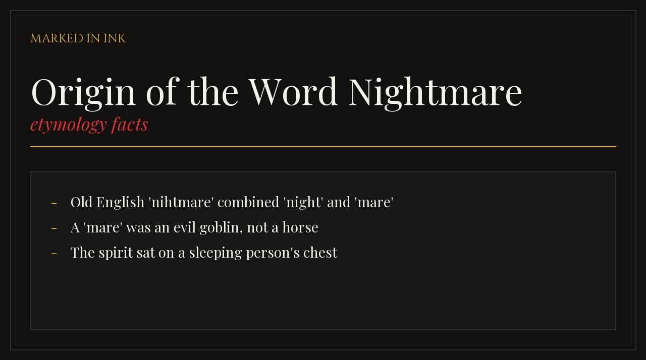 The True Origin of the Word Nightmare - Word origins and phrase history illustration