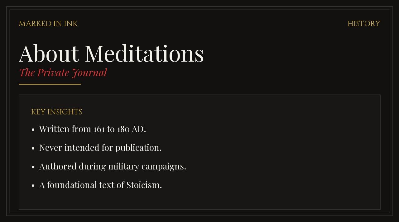 About Meditations