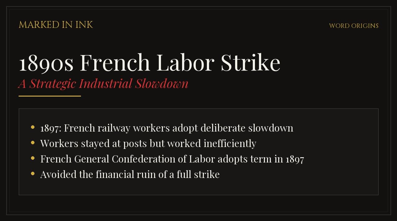 1890s French Labor Strike