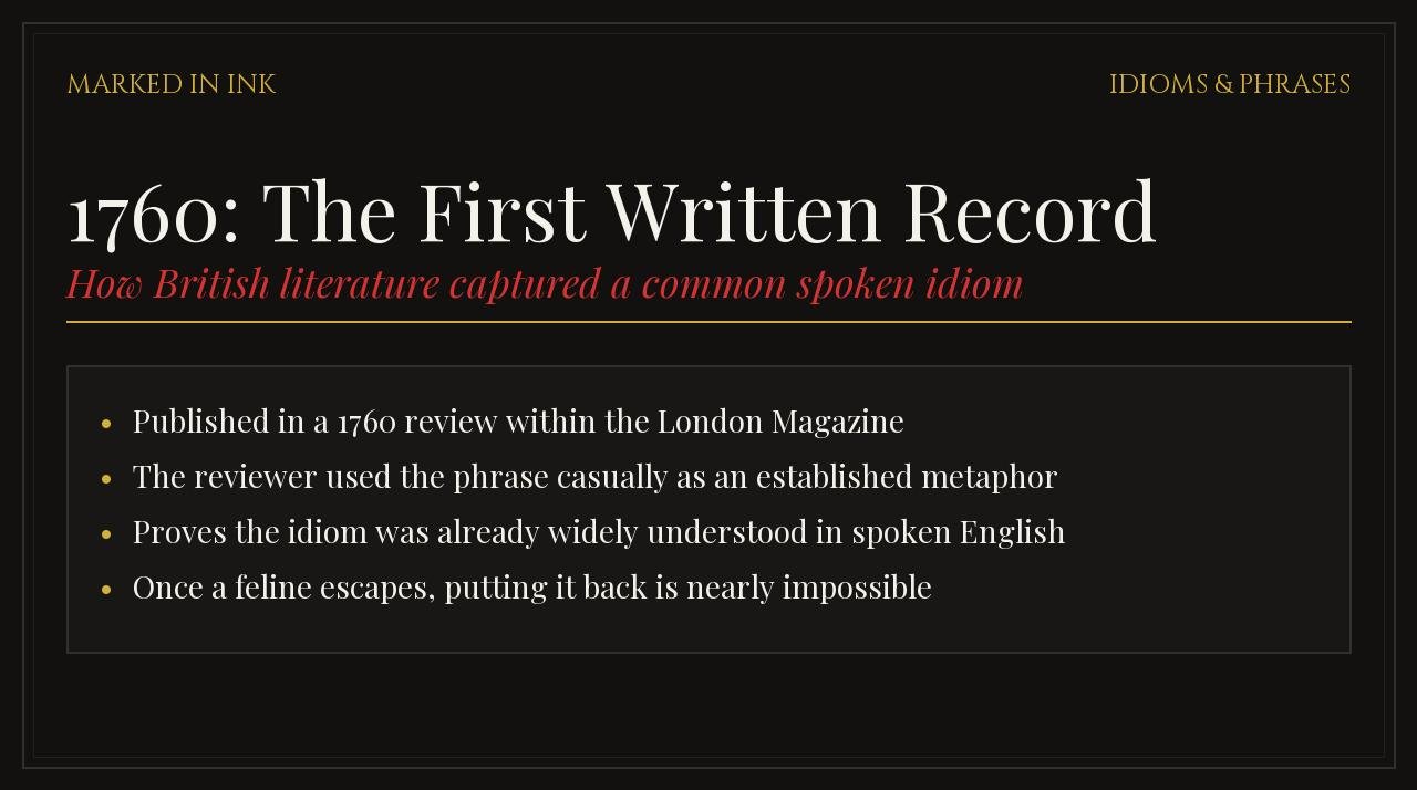 1760 London Magazine First Written Record