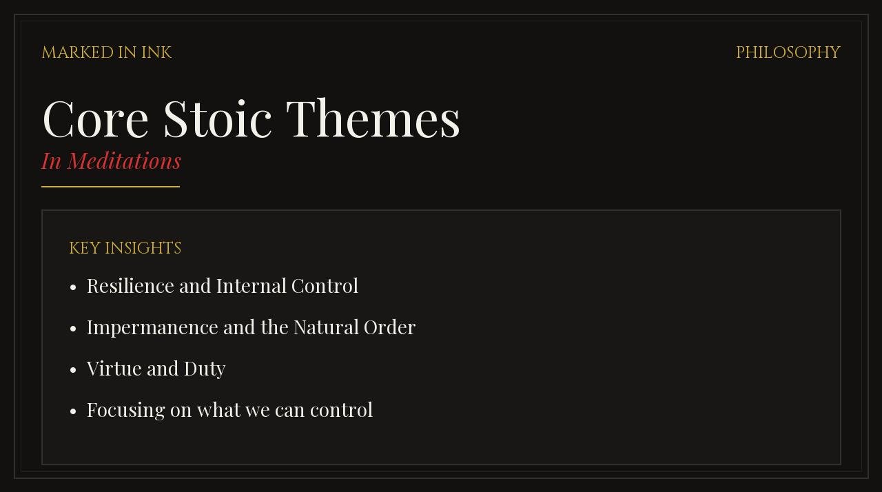 Core Stoic Themes