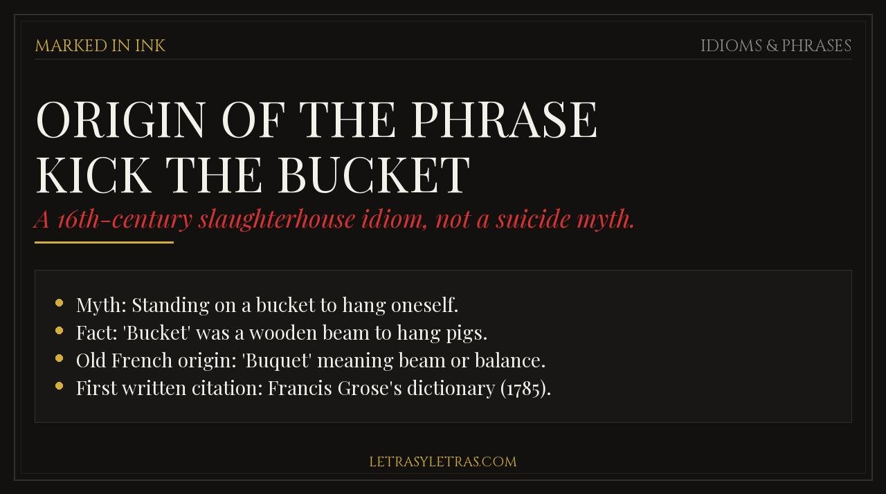 Origin of the Phrase Kick the Bucket