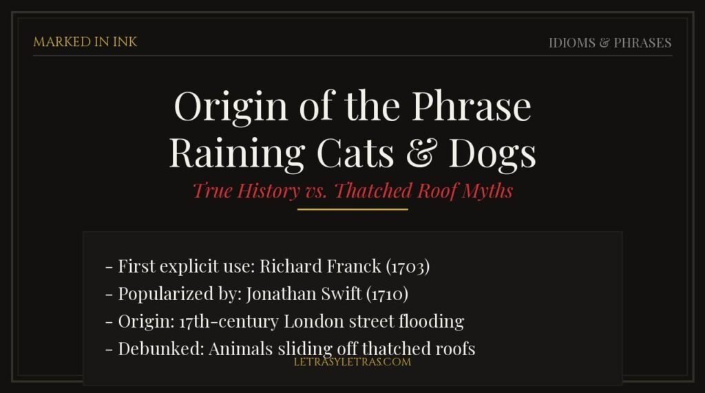 Origin of Raining Cats and Dogs