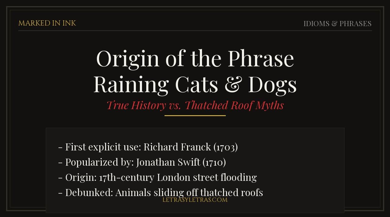 Origin of Raining Cats and Dogs