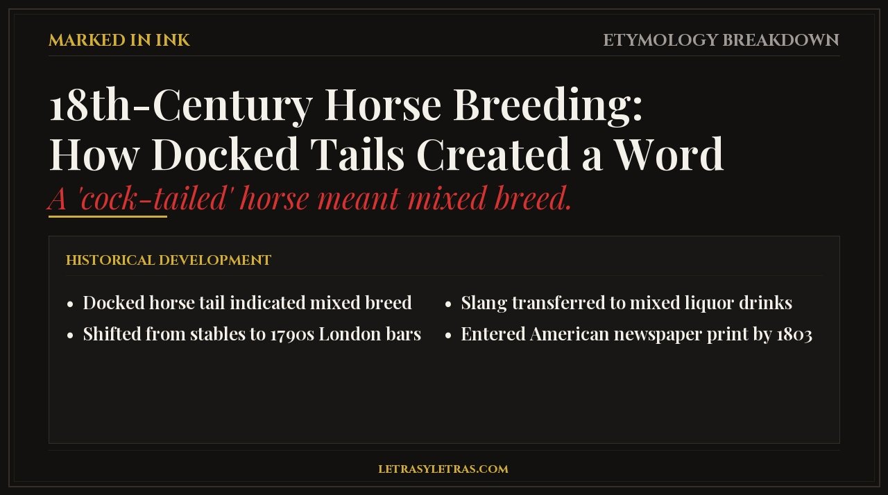 18th century horse breeding etymology of the word cocktail