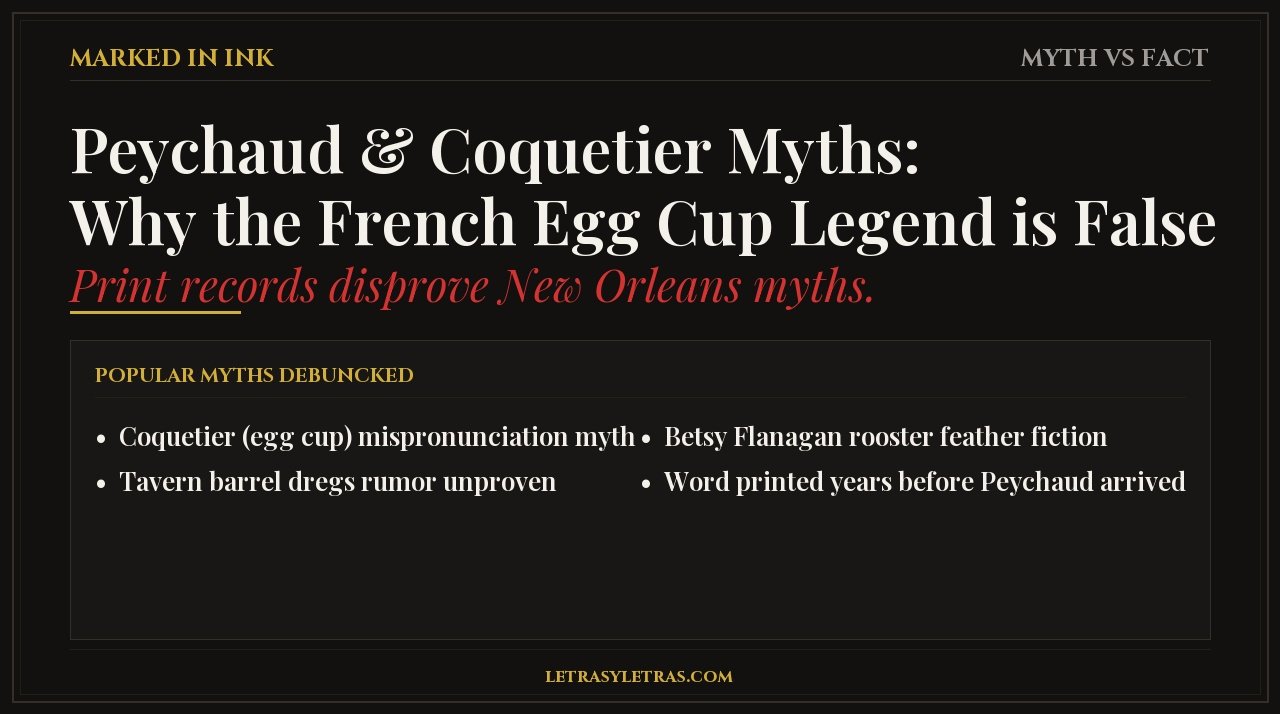 Debunking French egg cup coquetier myths for cocktail etymology