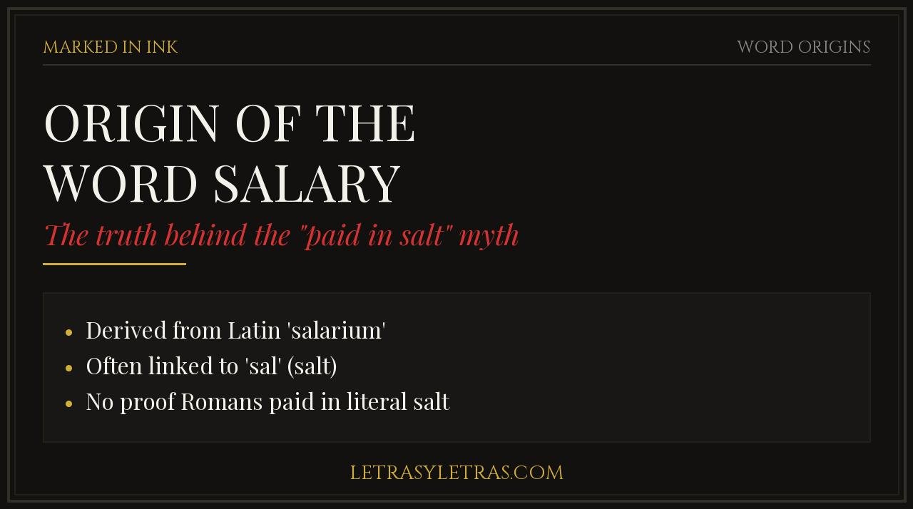 Origin of the Word Salary