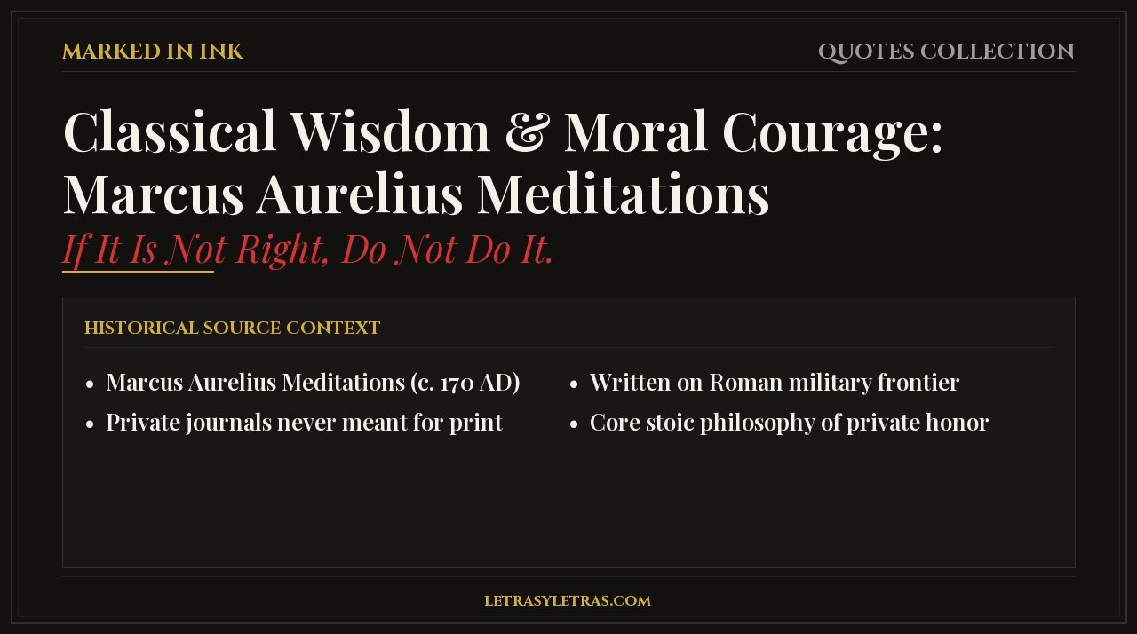 Marcus Aurelius Meditations classical quotes on integrity