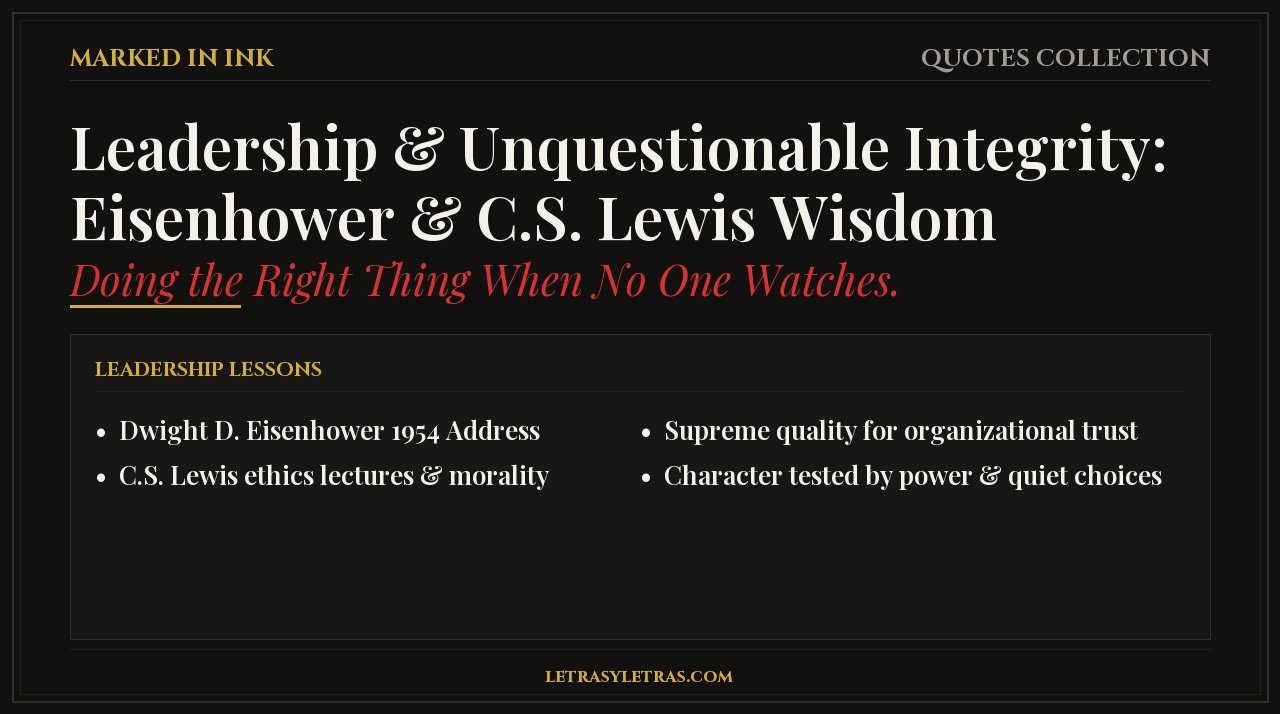 Dwight Eisenhower and CS Lewis quotes on integrity