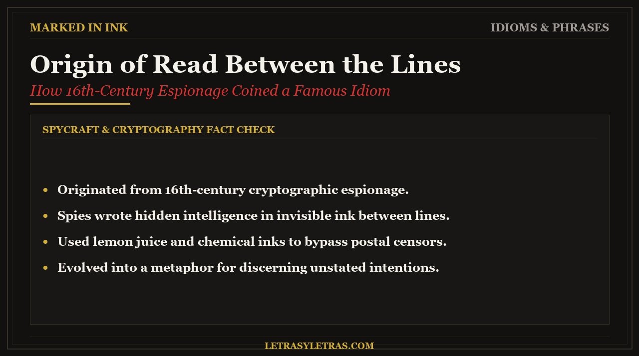 Origin of the Phrase Read Between the Lines - Spycraft cryptography