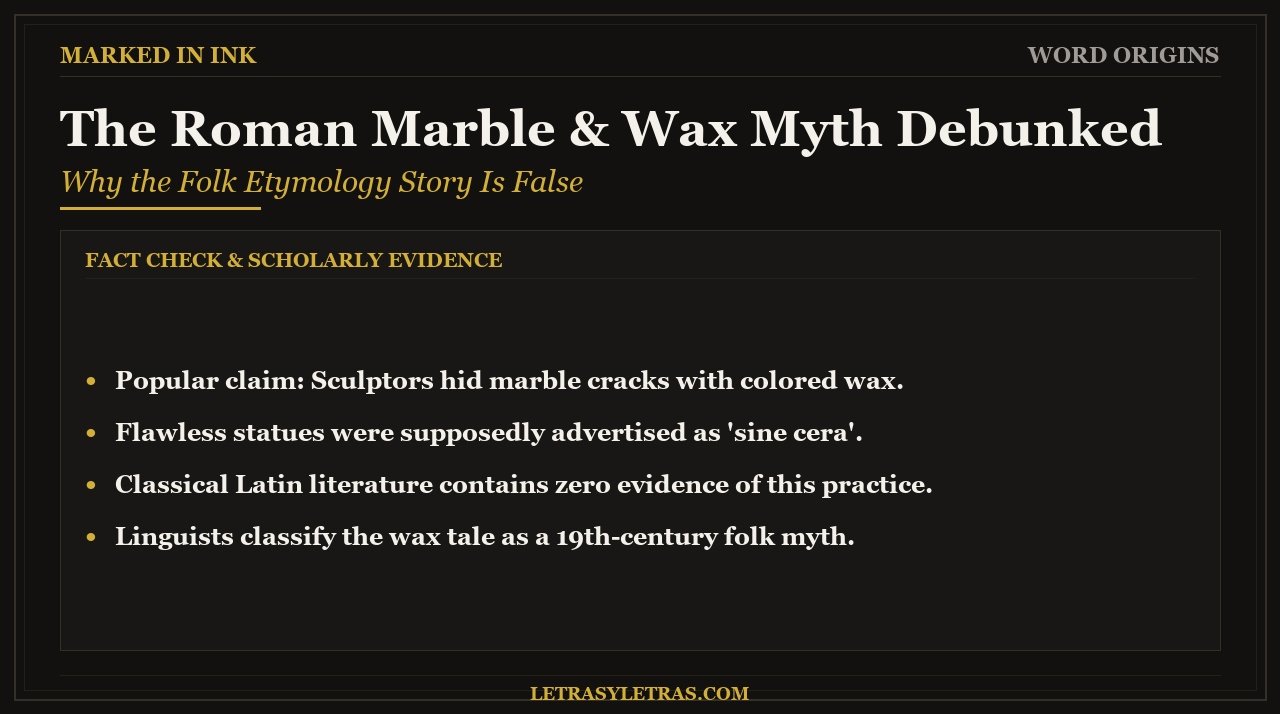 The Roman Marble and Wax Myth Debunked - Fact check card