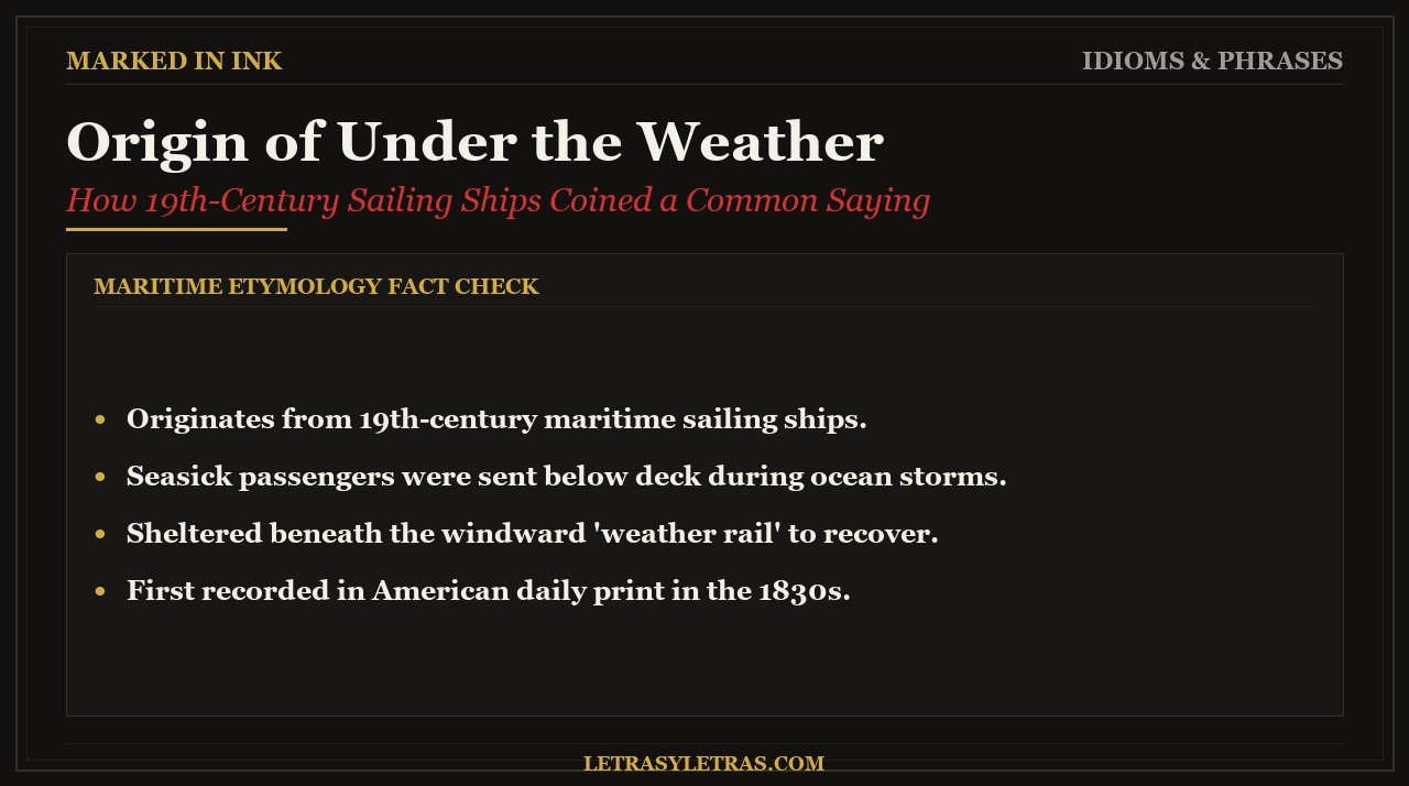 Origin of the Phrase Under the Weather - Nautical maritime history