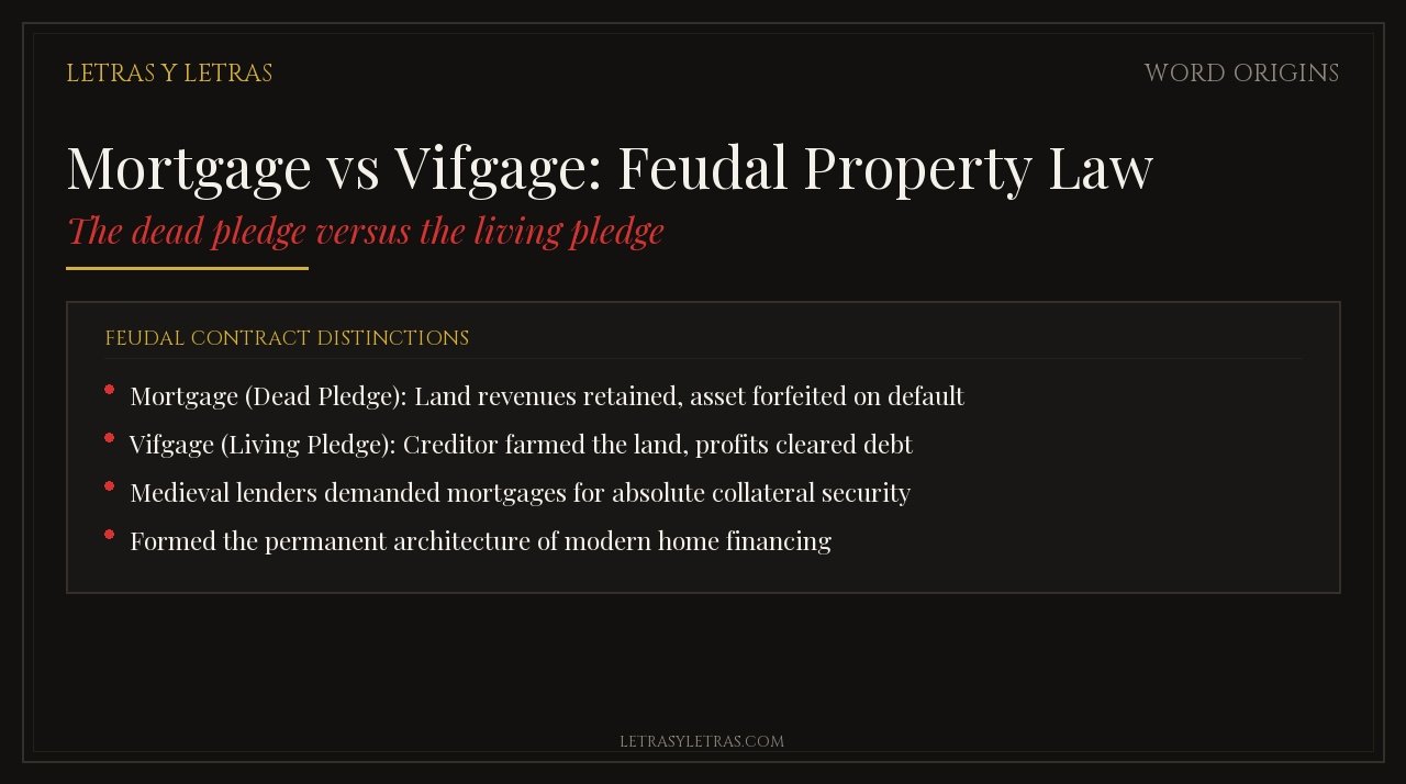 Mortgage vs Vifgage: Feudal Property Law