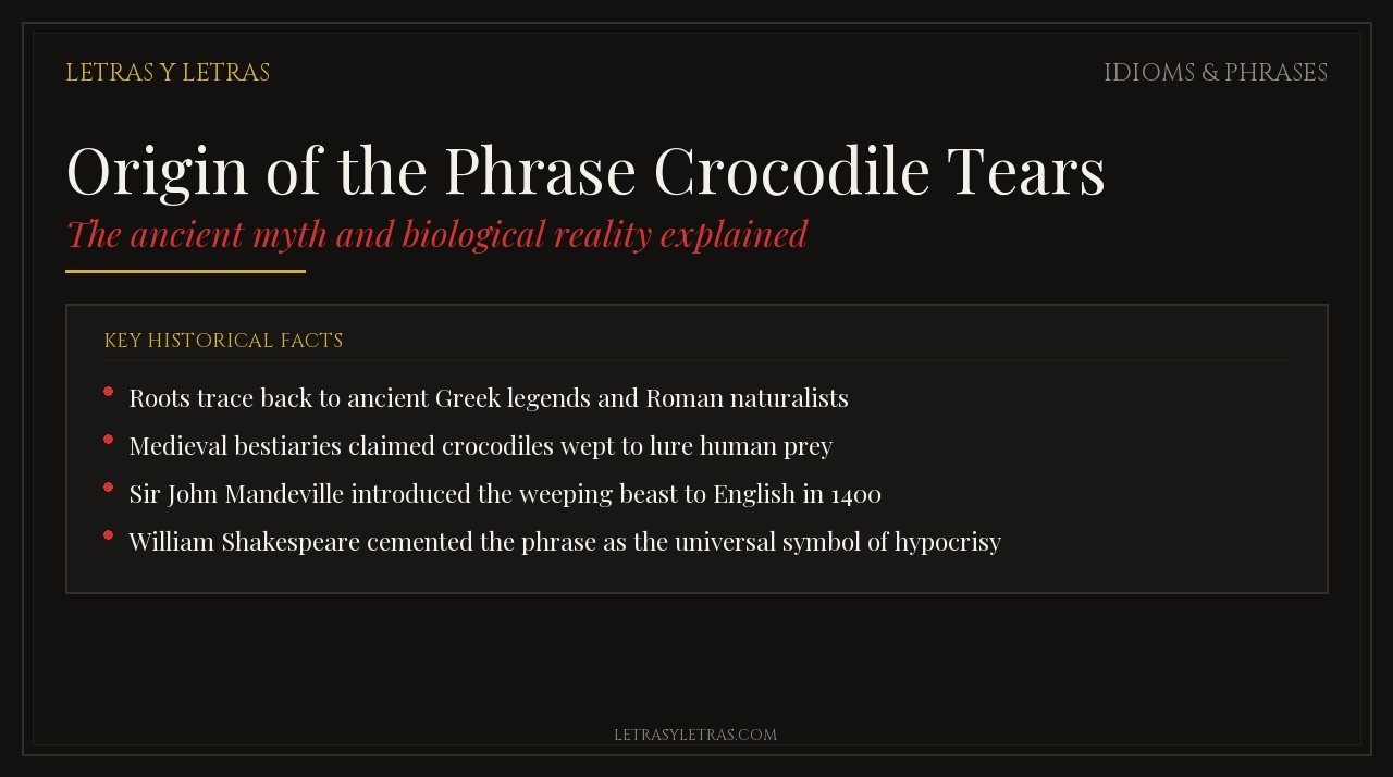 Origin of Crocodile Tears Historical Fact Card