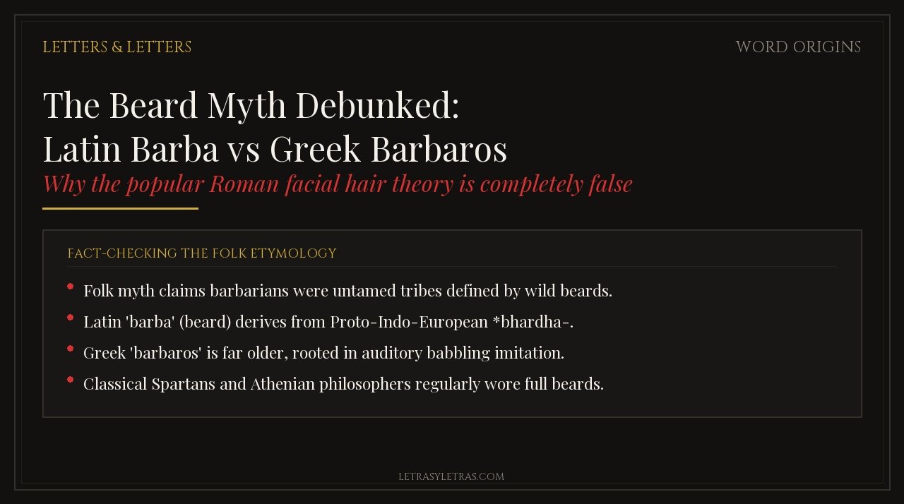 The Beard Myth Debunked: Latin Barba vs Greek Barbaros
