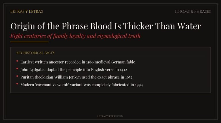 Origin of the Phrase Blood Is Thicker Than Water
