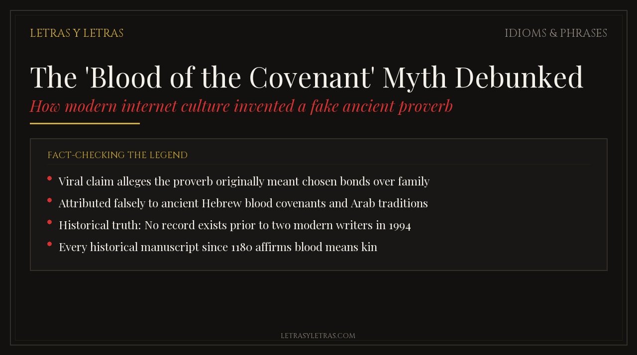 The Blood of the Covenant Myth Debunked