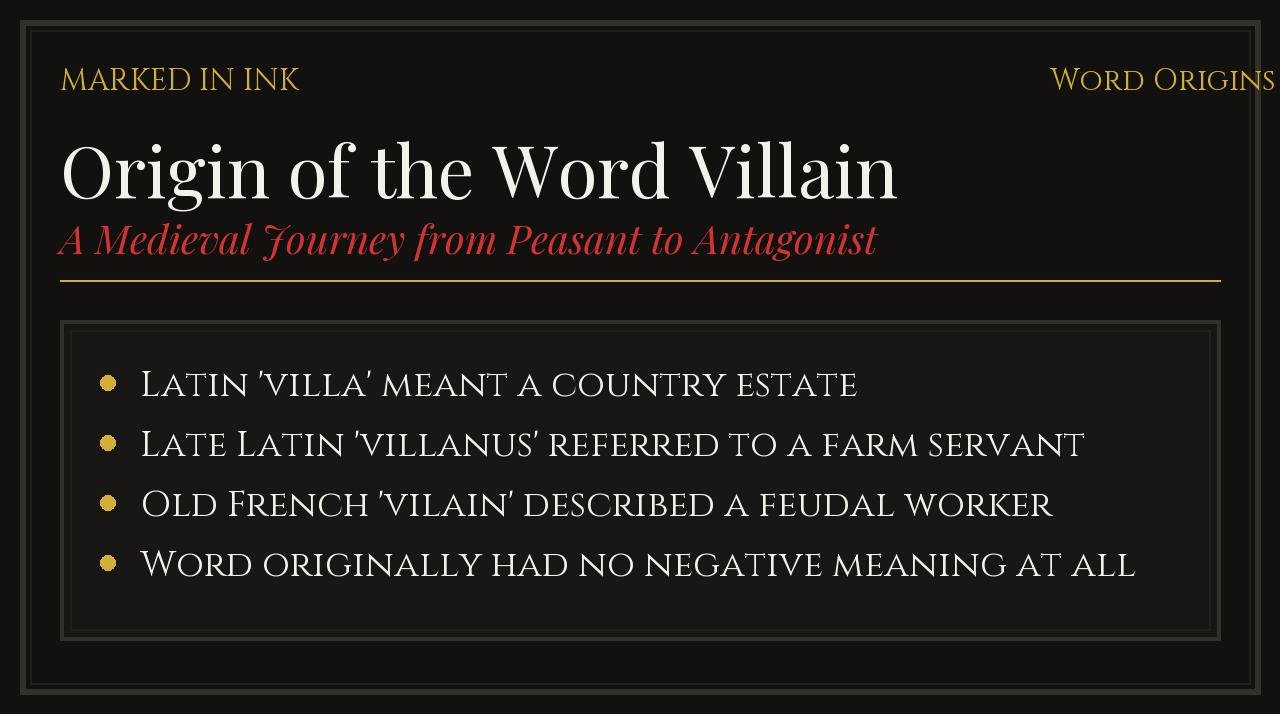 Origin of the Word Villain - Word origins and phrase history illustration