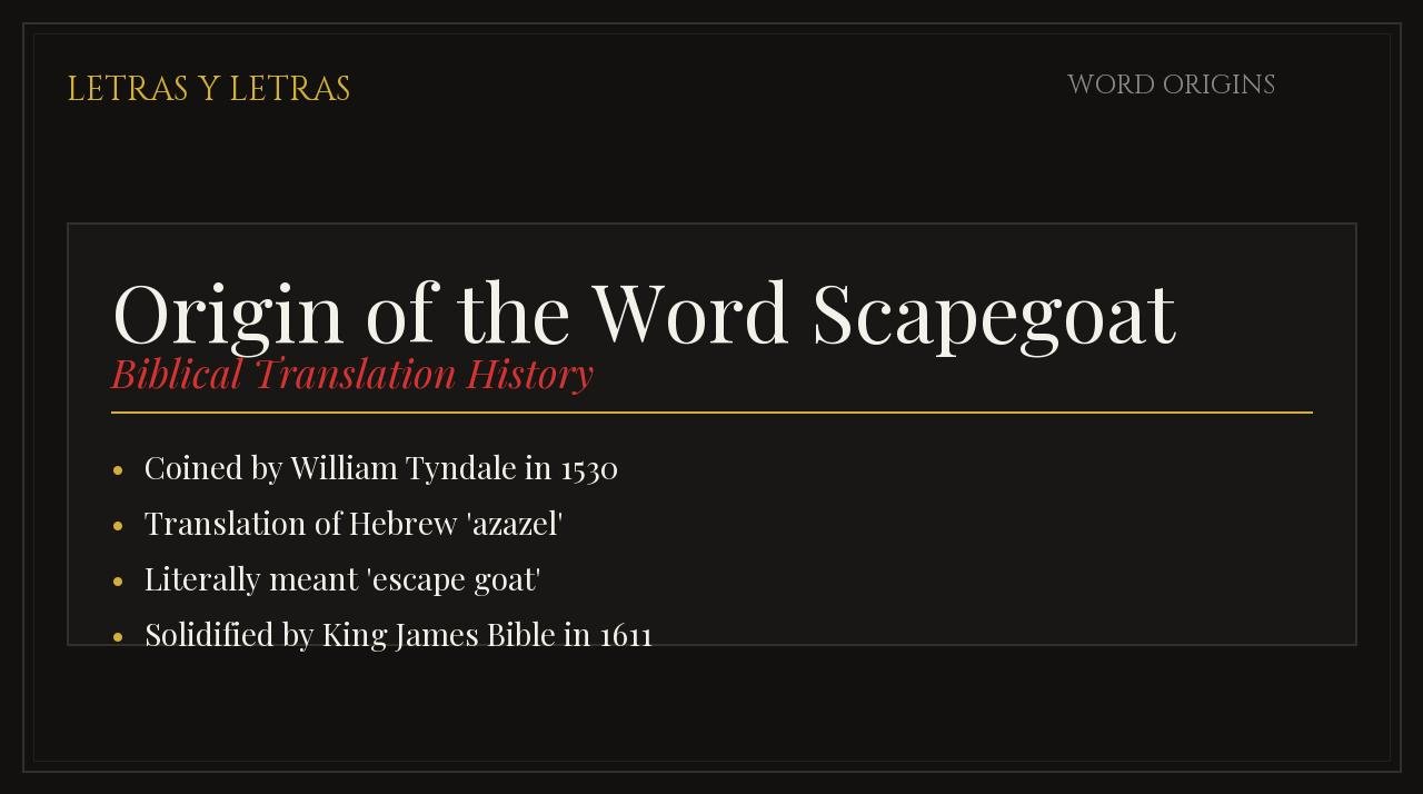Origin of the Word Scapegoat - Word origins and phrase history illustration