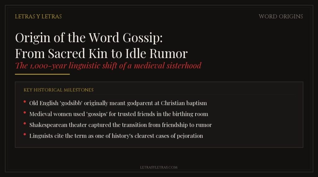 Origin of the word gossip, with its early history
