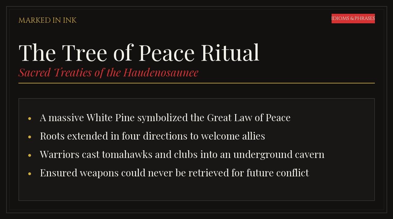 The Tree of Peace Ritual