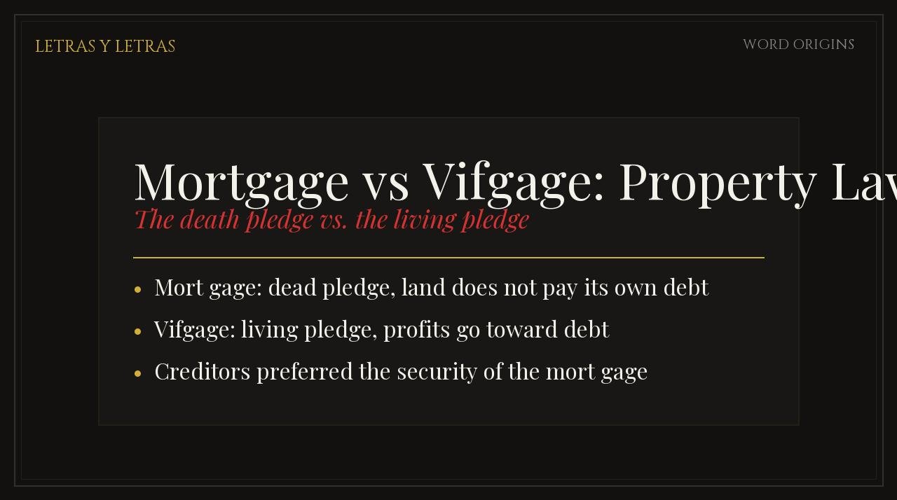 Mortgage vs Vifgage Property Law