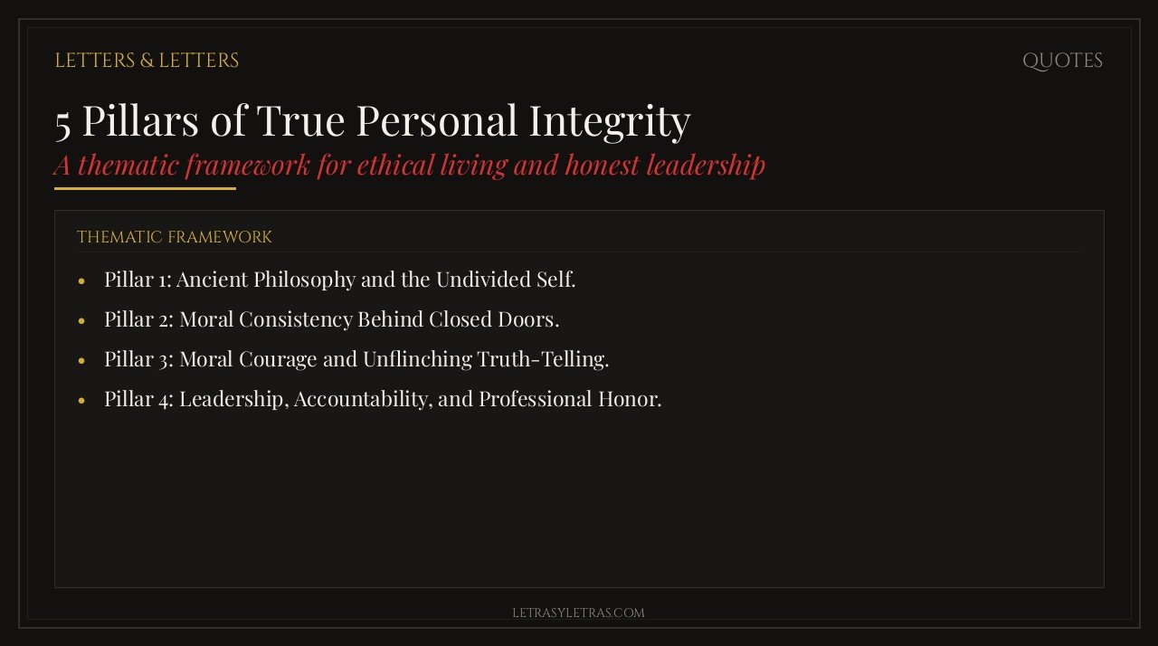 5 Pillars of True Personal Integrity Thematic Framework