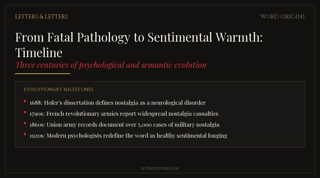 From Fatal Pathology to Sentimental Warmth: Timeline