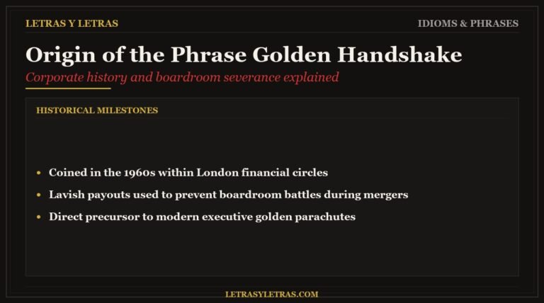 Origin of the Phrase Golden Handshake