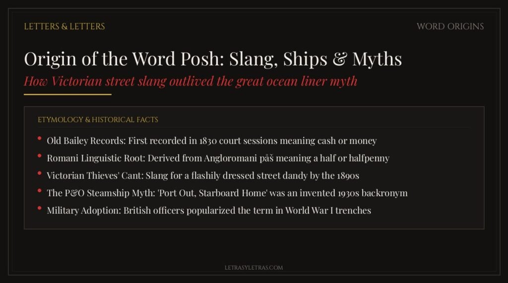 True origin of the word posh, debunking the ocean liner myth