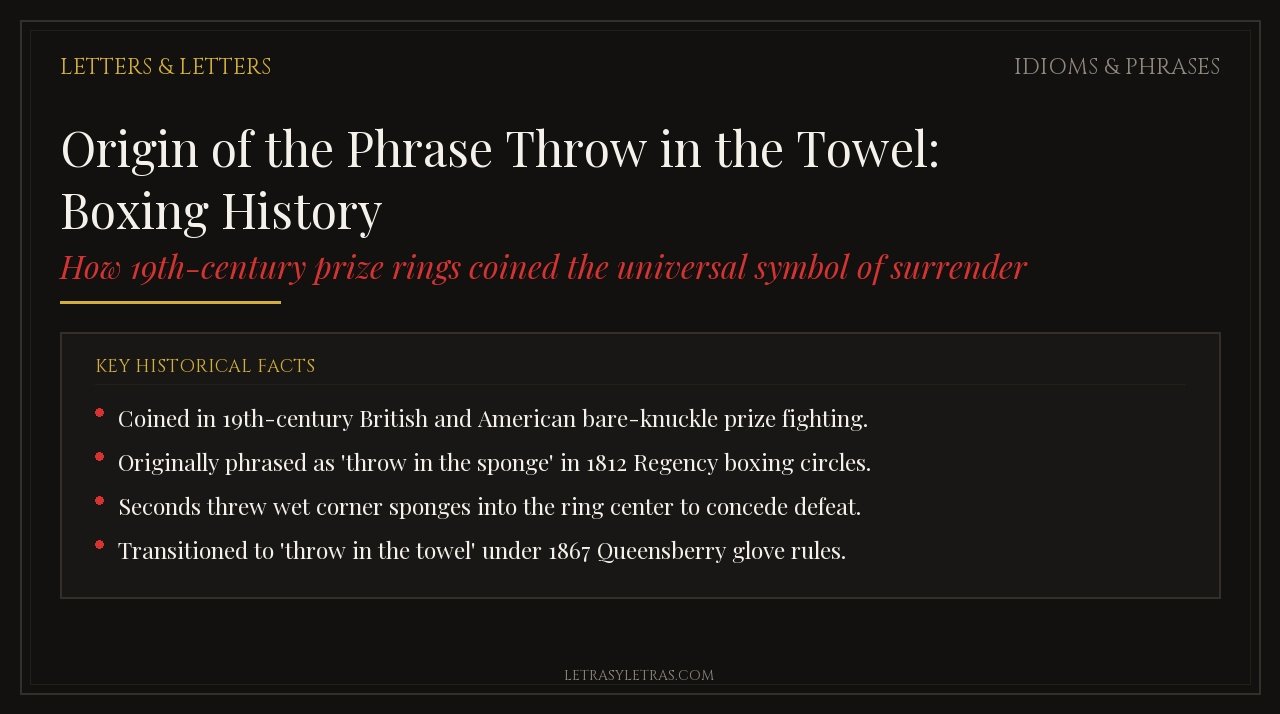Featured Card for Origin of the Phrase Throw in the Towel