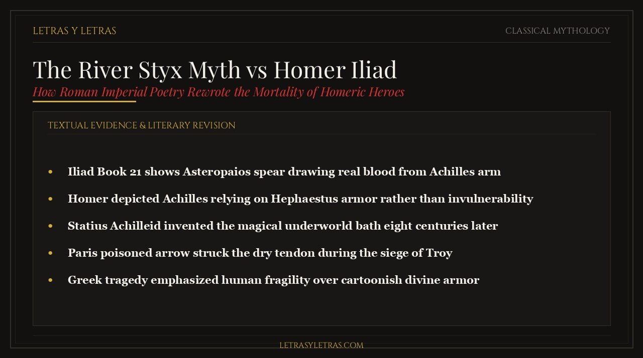 The River Styx Myth vs Homer Iliad