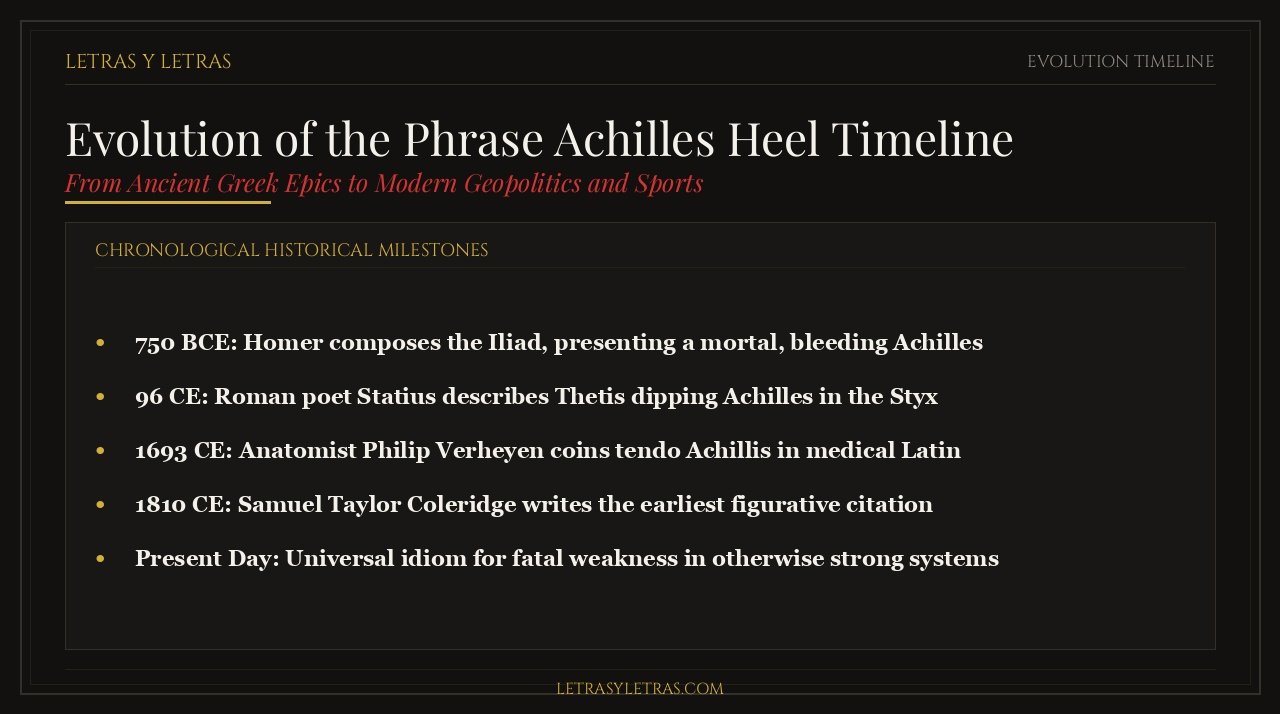 Evolution of the Phrase Achilles Heel Timeline