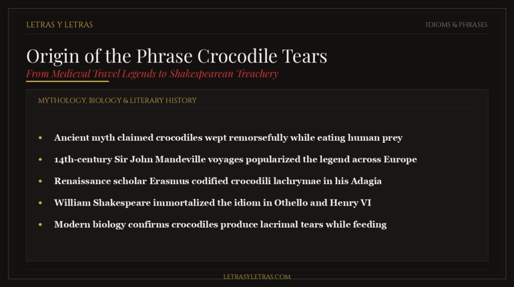 True origin of the phrase crocodile tears from medieval myth to modern biology