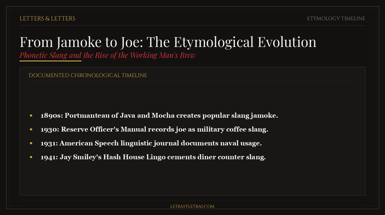From Jamoke to Joe Etymology Timeline