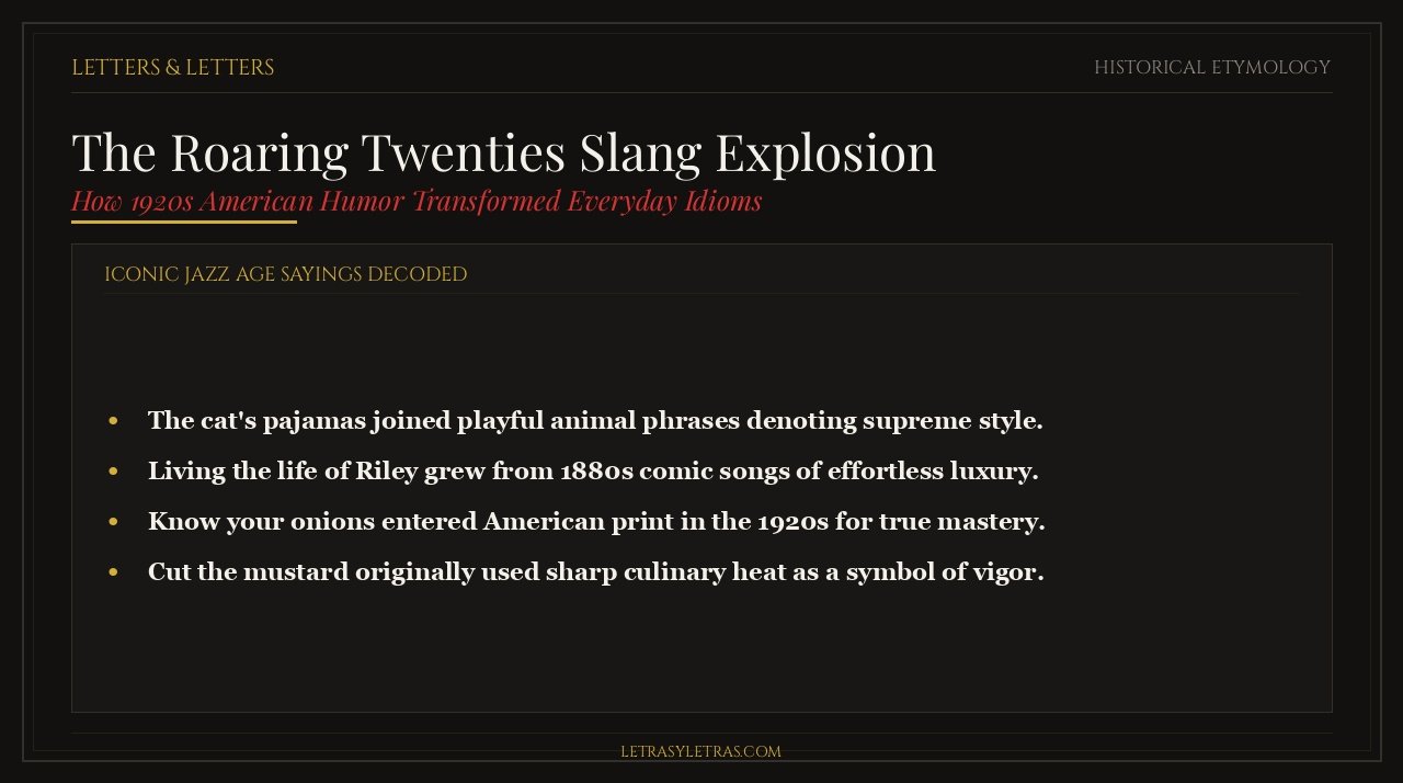 Roaring Twenties Slang and Vintage Expressions Infographic