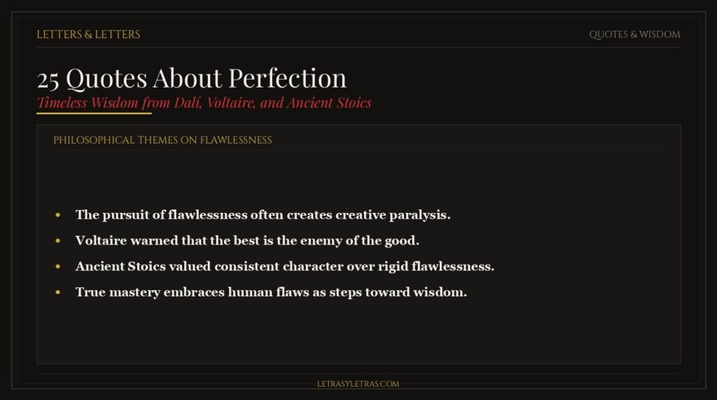 25 quotes about perfection and philosophical wisdom on flawlessness