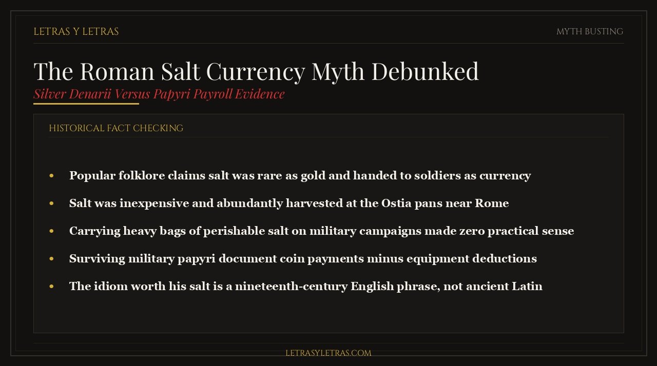 The Roman Salt Currency Myth Debunked