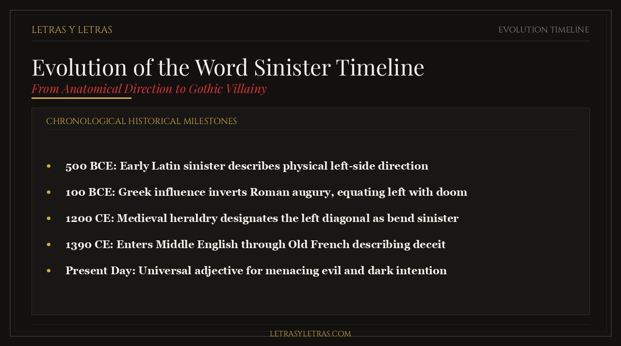Evolution of the Word Sinister Timeline