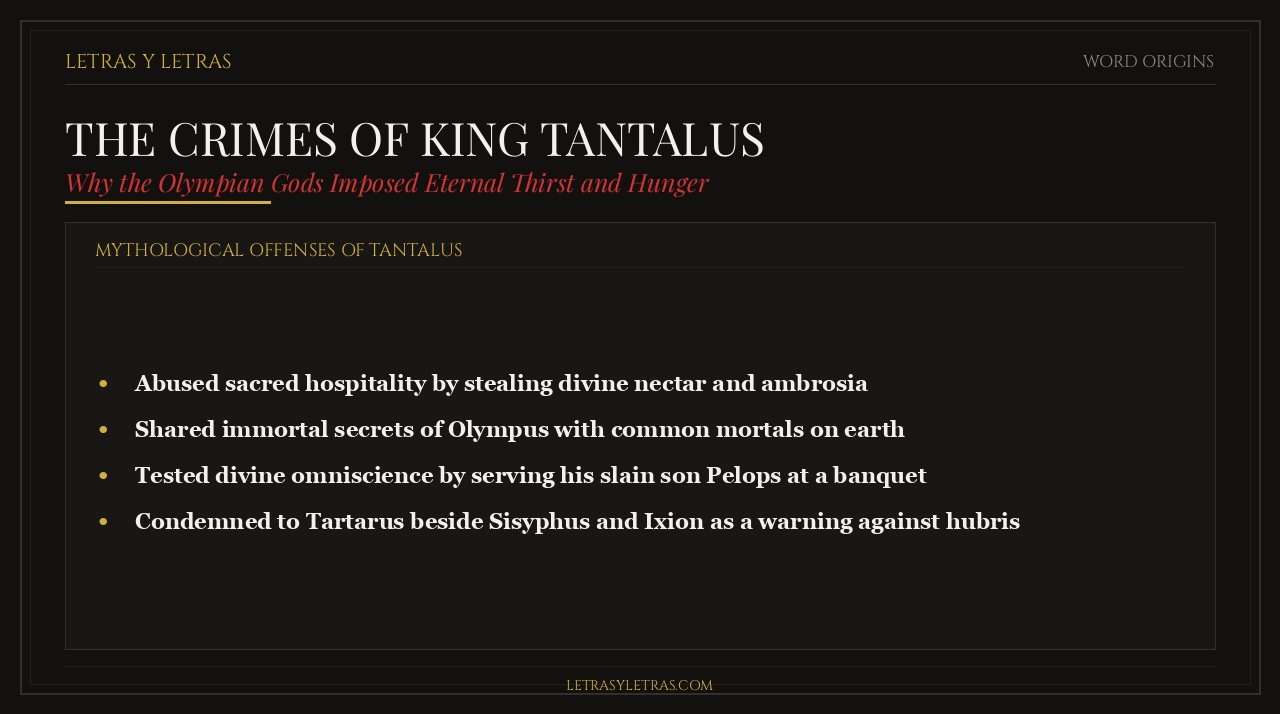 The Mythological Crimes of King Tantalus